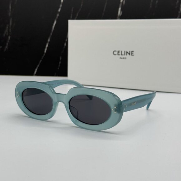 NEW CELINE CL40276U 93N GREEN OVAL WOMEN CELINE SUNGLASSES